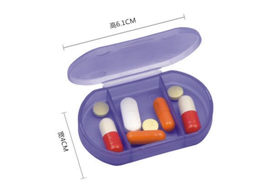 Oval Shape  Medicine Pill Holder Container