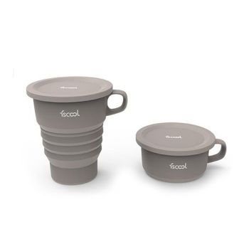 Collapsible Silicone Coffee Cup with a Lid
