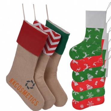 Customizable Natural Burlap Stocking For Hanging Christmas  Gifts