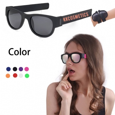 Multi-style Customizable Slap Bracelet  Foldable Sunglasses