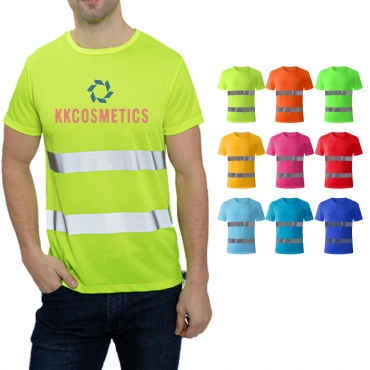 Class 2 Breathable Hi Viz Reflective Safety Short Sleeve Round Neck T-shirt