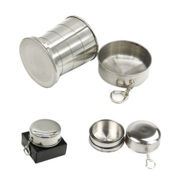 250 ml(8 OZ) Stainless Steel Foldable Large Cup With Keyring