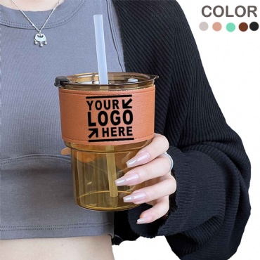 14OZ. Customizable Bamboo-Shaped Plastic Cups With Sheath and Lid