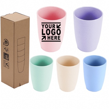 12Oz Customizable Eco-Friendly  Wheat Straw Cup