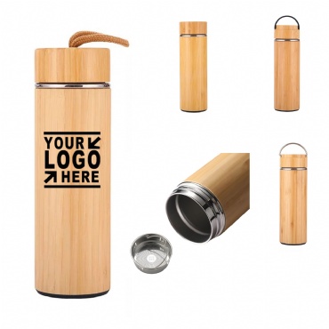 18oz Double stainless steel Bamboo shell Water Bottle
