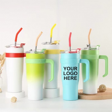 New 40oz. Insulated Tumblers with Handle and Straw