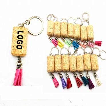 Custom Wine Cork Keychain/Tassels