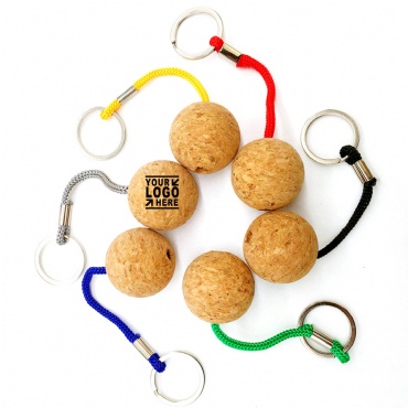 Spherical Cork Keychain