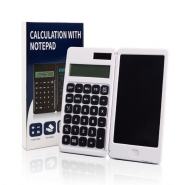 Solar Calculator with Writing Tablet Dual Power Supply