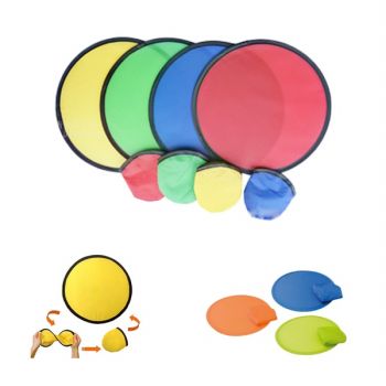 Polyester Folding Fan/Disc With Pouch
