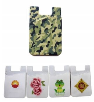 Adhesive Silicone Phone Wallet/ Card Case - Full Color Imprint