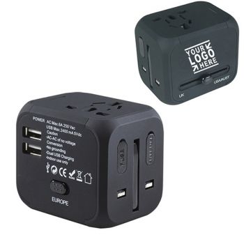 Universal Travel Adapter With Dual USB Charger