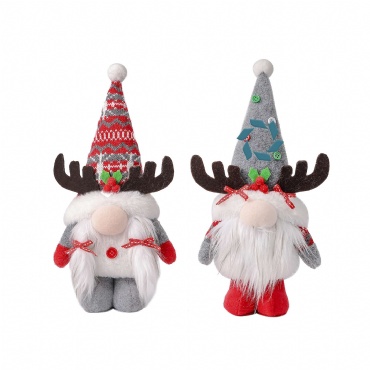 Christmas Tomte Gnome Scandinavian Tomte Nordic Style Ornaments Faceless Doll W/Antlers