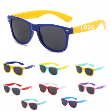 Color Splicing Sunglasses With Black Lense For Kids