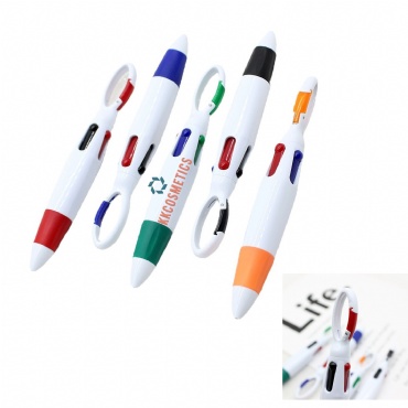 4 In 1 Multi Color Pen With Mountaineering Buckle