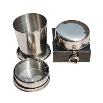 140 ml(5 OZ) Stainless Steel Foldable Medium Cup With Keyring
