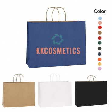 Eco-Friendly Kraft Paper Shopper Bag W/Handle