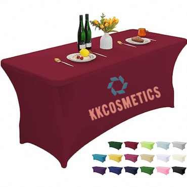Customizable 6'  3 Sided Open Back Stretch Table Cloth