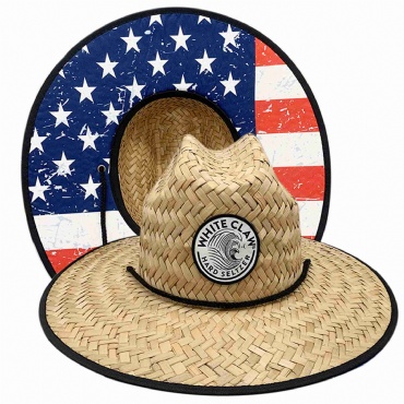 Wide Brim Lifeguard Straw Hat With Patterns