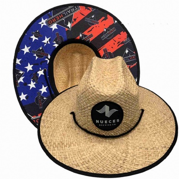 Sunmmer Wide Brim Lifeguard Straw Hat With Patterns