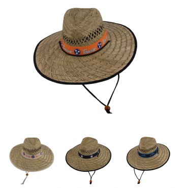 Hollow Out Wide Brim Lifeguard Straw Hat