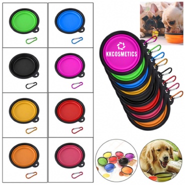 34 Oz.Collapsible Silicone Pet Food Water Bowel With Hook