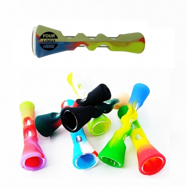 Trumpet-Shape Tobacco Silicone Smoking Pipe With Lid