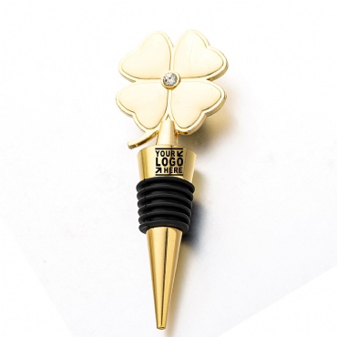 Gold Four-Leaf Clovers Wine Stopper For Weddings Party Favor