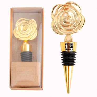 Gold Roses Wine Stopper For Weddings Party Favor