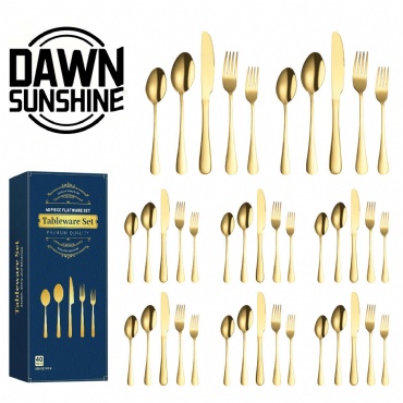 40 Pieces Stainless Steel Flatware Set