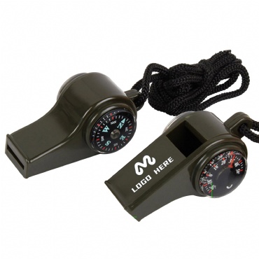 3-in-1 Whistle Compass and Thermometer