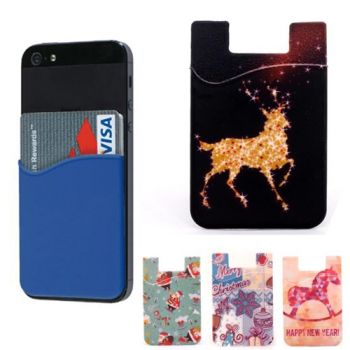 Silicone Full Color Back Cover Phone Card Pocket