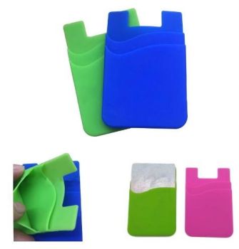 Adhesive Silicone Phone Wallet/ Card Case - Double Layers