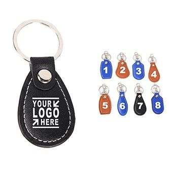 PU Lether Double Sides Logo Keychain