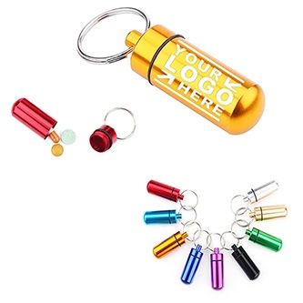 Alumium Pill Bottle Keychain